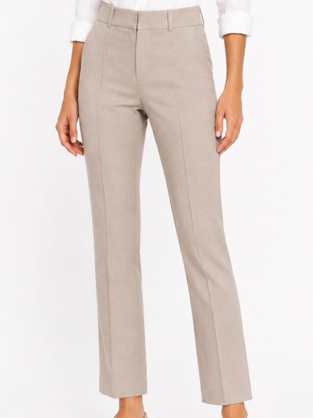 INC International Concepts Light Taupe Boot-Cut Trousers